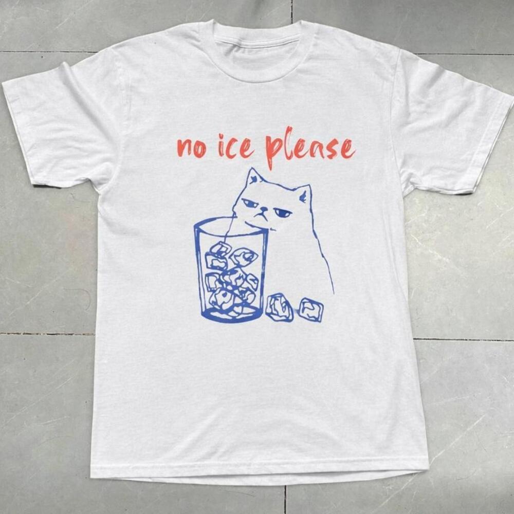 No Ice Please Cat Graphic T-Shirt